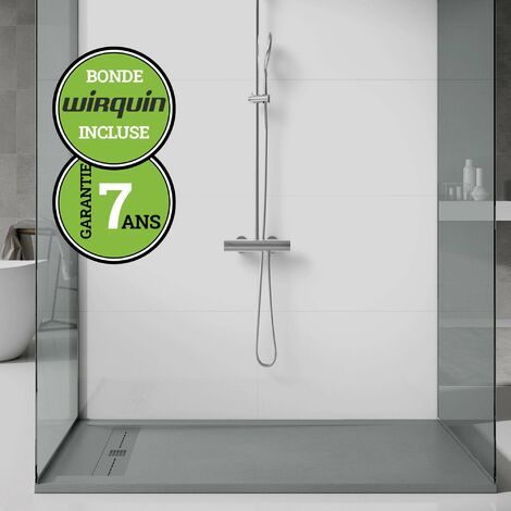 Receveur de douche extra-plat - Gris Ciment - 70x100 cm | Collection G I antiderapant et pose rapide