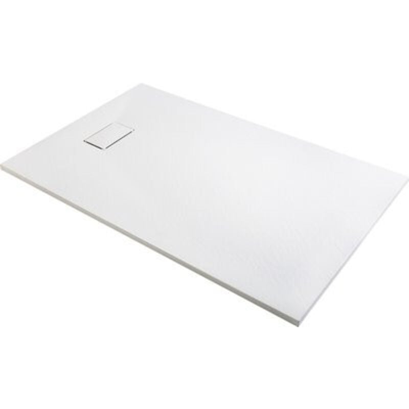 Receveur de douche - Gaïa Odyssea Extra-plat - Blanc effet pierre - l. 140 cm - l. 90 cm