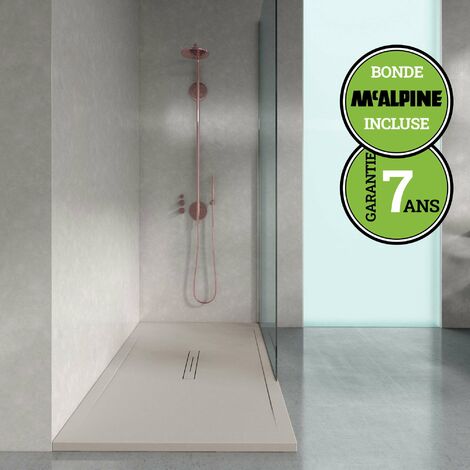 Receveur de douche extra-plat Blanc Perle + bonde | Collection C