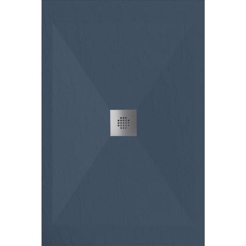 Receveur de douche 80x120 cm extra plat dexa en résine surface ardoisée anthracite Grille inox