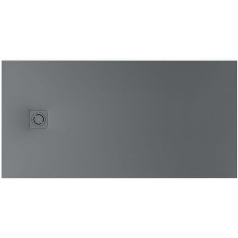 Receveur de douche extra plat en Stonex® Terran-N +Grille Twist - 1000x800mm - Gris Ardoise