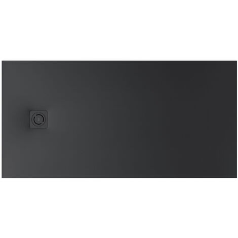 Receveur de douche extra plat en Stonex® Terran-N + Grille Twist - 1000x800mm - Noir