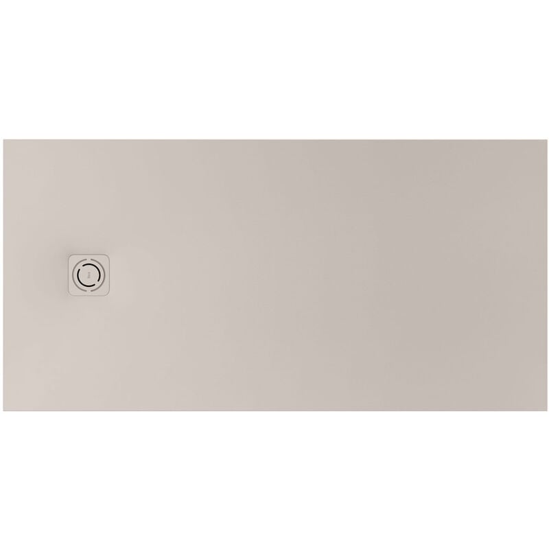 Receveur de douche extra plat en Stonex® Terran-N + Grille Twist - 1200x800mm - Beige