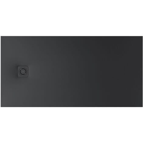 Receveur de douche extra plat en Stonex® Terran-N + Grille Twist - 1200x800mm - Noir