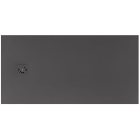 Receveur de douche extra plat en Stonex® Terran-N + Grille Twist - 1200x800mm - Onyx