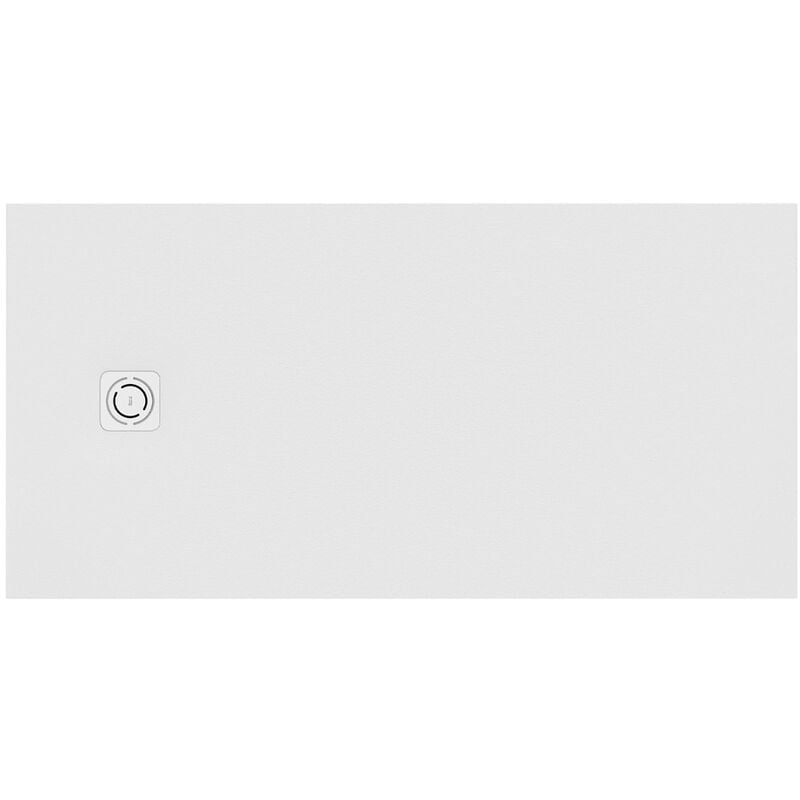 Receveur de douche extra plat en Stonex® Terran-N + Grille Twist - 1400x800mm - Blanc