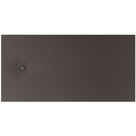 Receveur de douche extra plat en Stonex® Terran-N + Grille Twist - 1400x800mm - Café