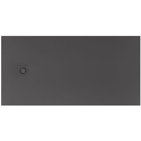Receveur de douche extra plat en Stonex® Terran-N + Grille Twist - 1400x800mm - Onyx
