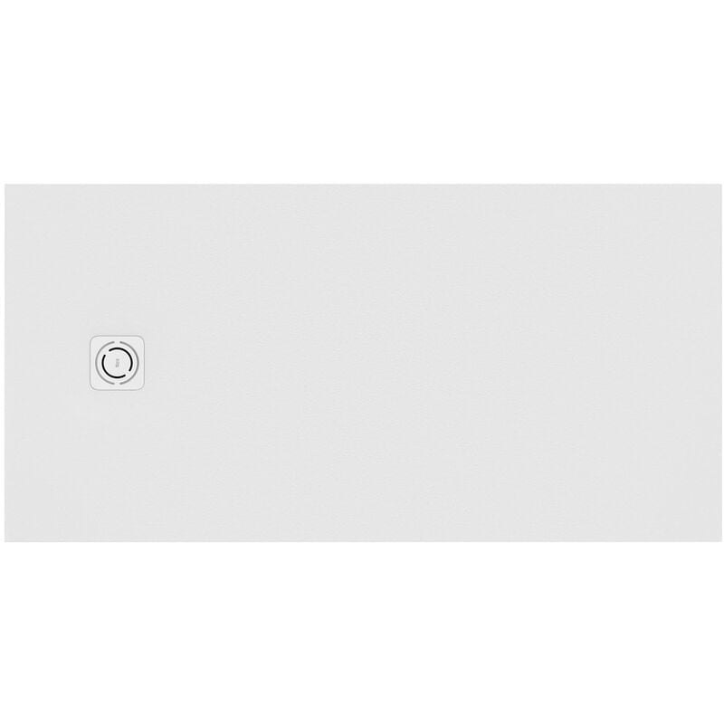 Receveur de douche extra plat en Stonex® Terran-N + Grille Twist - 1600x800mm - Blanc