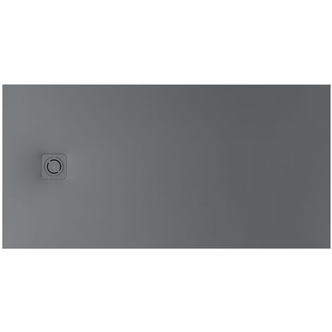 Receveur de douche extra plat en Stonex® Terran-N + Grille Twist - 1600x800mm - Gris ardoise