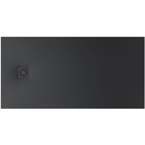 Receveur de douche extra plat en Stonex® Terran-N + Grille Twist - 1600x800mm - Noir