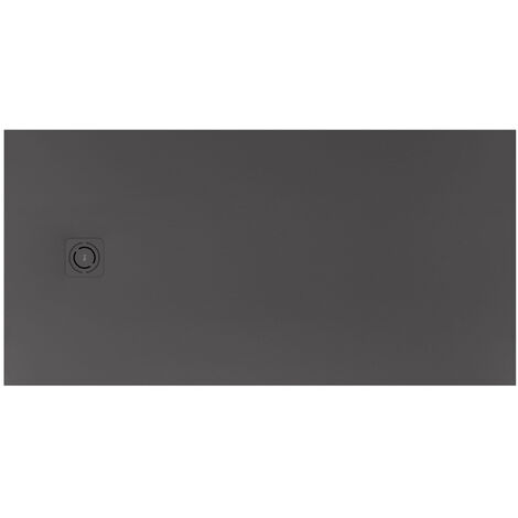 Receveur de douche extra plat en Stonex® Terran-N + Grille Twist - 1800x800mm - Onyx