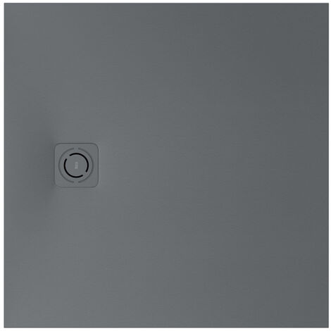 Receveur de douche extra plat en Stonex® "Terran-N"+Grille "Twist"-800x800mm - Gris ardoise