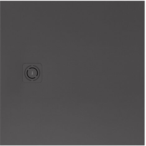 Receveur de douche extra plat en Stonex® "Terran-N"+Grille "Twist"-800x800mm - Onyx
