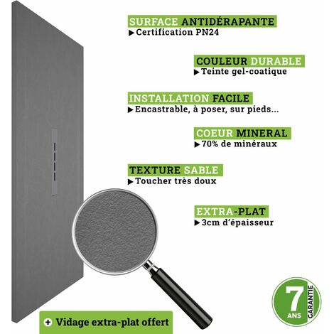 Receveur de douche extra plat Gris Ciment 90x120 cm Receveur de douche extra plat Gris Ciment 90x120 cm
