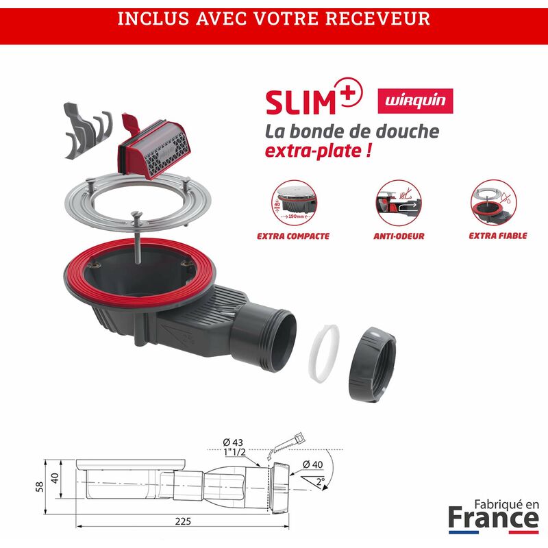 Receveur de douche extra plat Gris Ciment 70x100 cm Receveur de douche extra plat Gris Ciment 90x120 cm