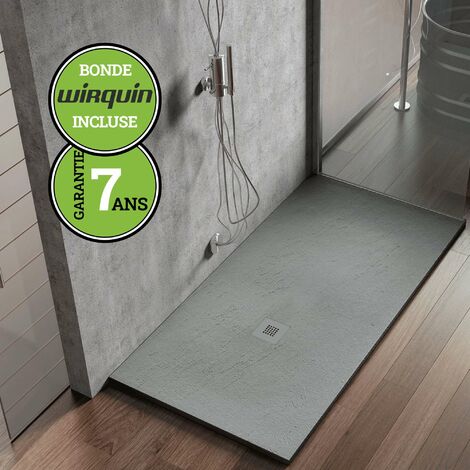 Receveur de douche extra-plat Gris Ciment + bonde | Collection K