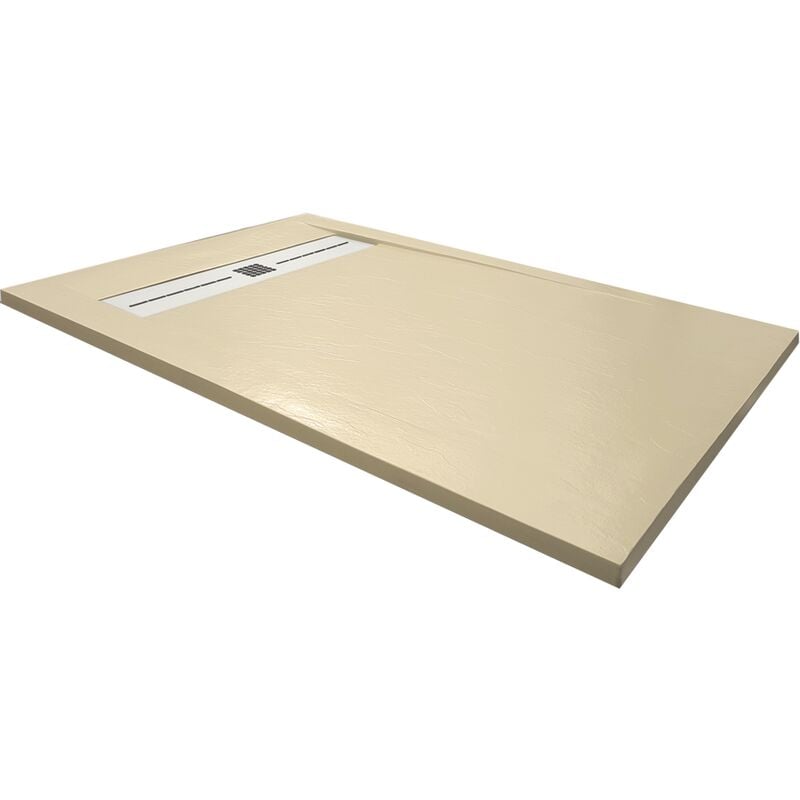 Receveur de douche en résine extra plat à poser 80x140cm - beige - arhus