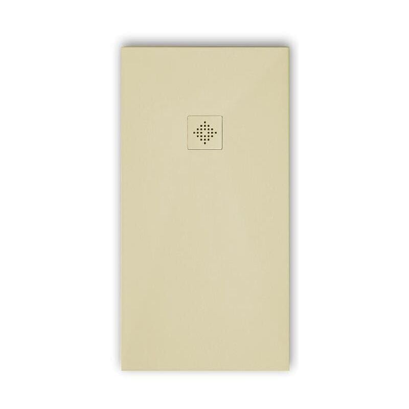 Receveur de douche 80 x 150 cm extra plat pure en résine surface ardoisée beige Grille beige