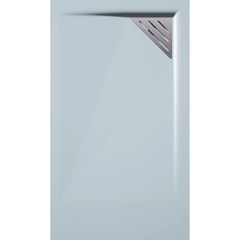 Receveur de douche 70x70 cm extra plat trinity gris cendre en résine minérale grille à Droite