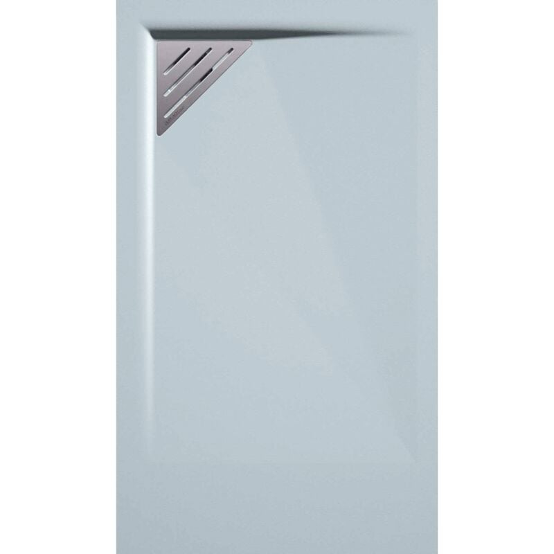 Receveur de douche 90x140 cm extra plat trinity gris cendre en résine minérale grille à Gauche