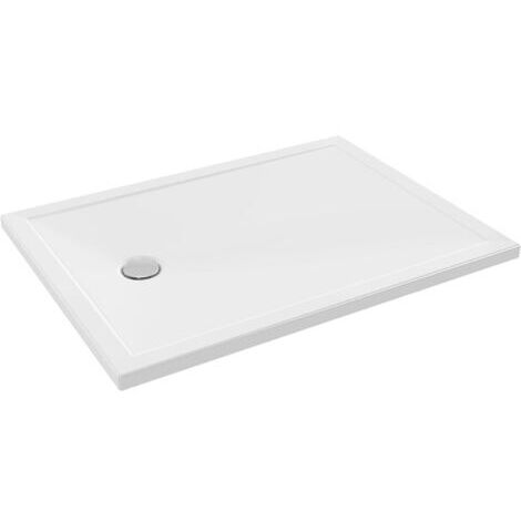 Receveur de Douche Extraplat Camille - 120x90 cm - Bonde à gauche - Céramique recyclée - Surface antidérapante PN12 - Installation surélevée, posée, encastrée - Blanc - ENP921-00