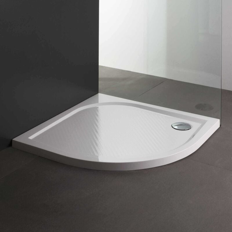 Kiamami Valentina - Receveur De Douche Fin Semi-Circulaire En Résine 80 Cm Klio