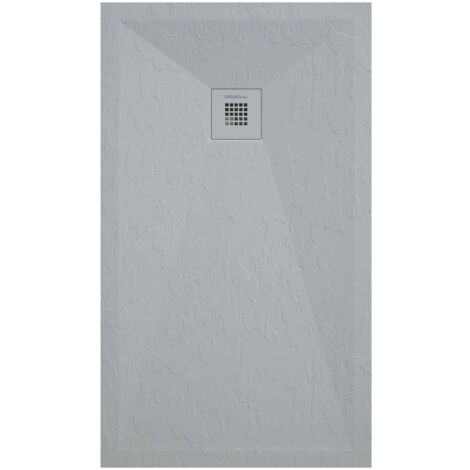 Receveur de douche gris clair finition ardoise Stone Plus, grille de couleur  - 120 x 90 cm