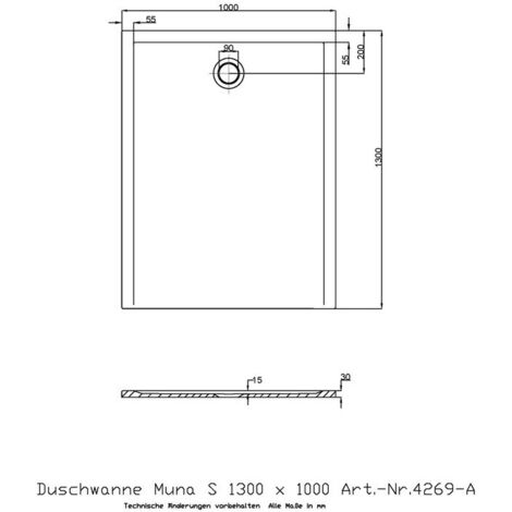 Receveur de douche Hoesch MUNA S 1300x1000x30mm blanc