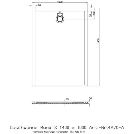 Receveur de douche Hoesch MUNA S 1400x1000x30mm blanc