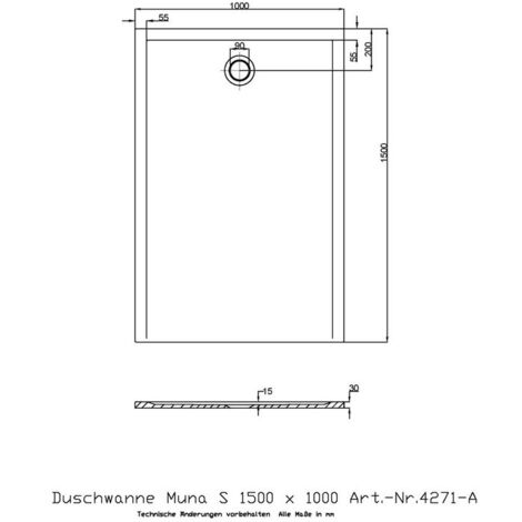 Receveur de douche Hoesch MUNA S 1500x1000x30mm blanc