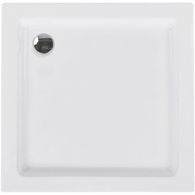 Beliani - Receveur de Douche Matière Synthétique 80 x 80 x 5 cm Vidange abs Blanc Ampay