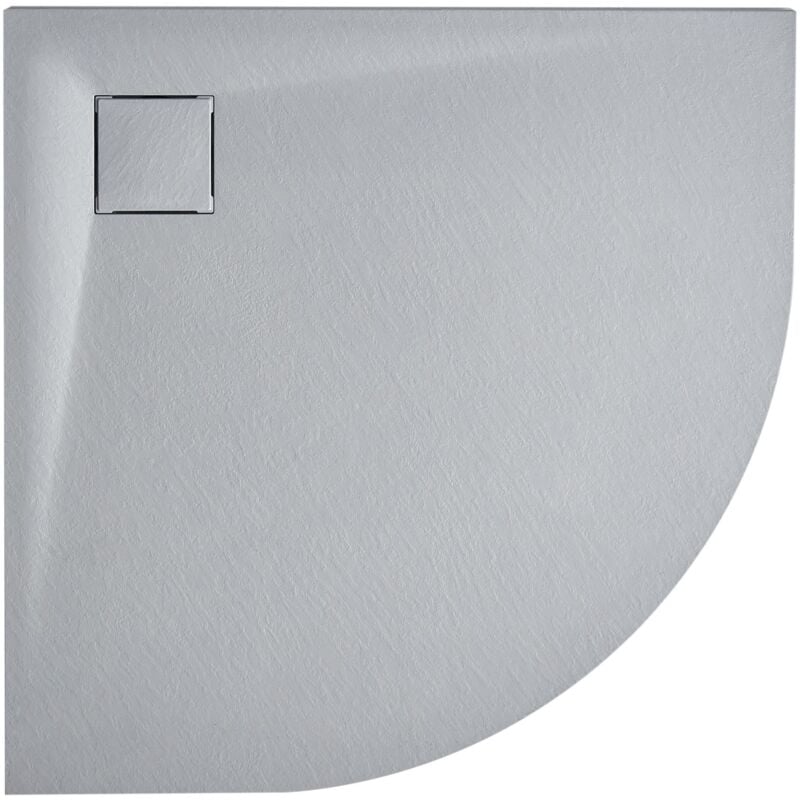 Beliani - Receveur de Douche Minimaliste 80 x 80 x 3 cm avec Écoulement smc Effet Pierre Naturelle Gris Paron