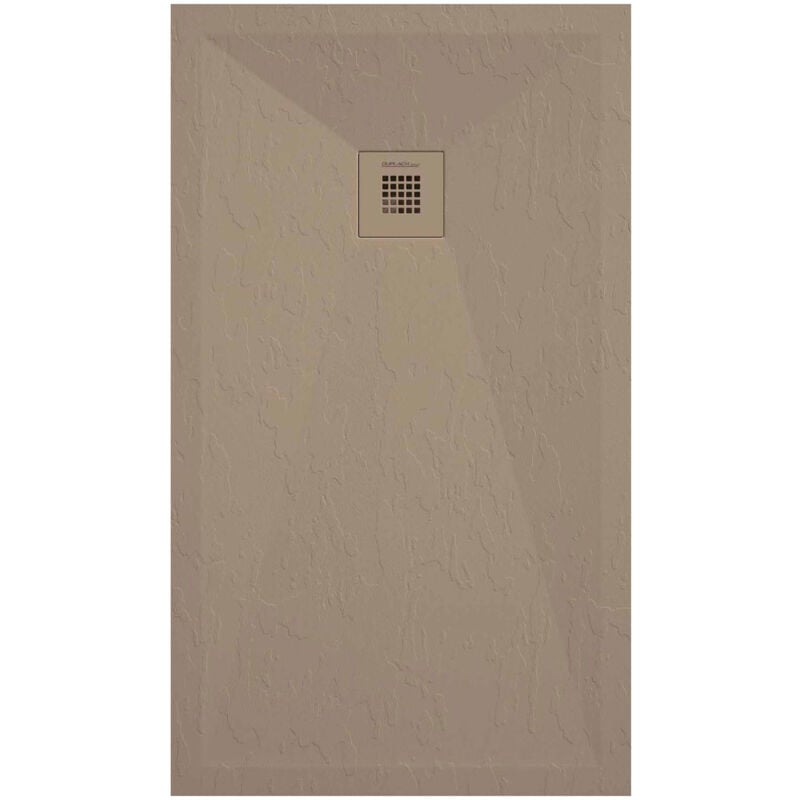 Receveur de douche moka ardoise Stone Plus, grille de couleur - 150 x 100 cm