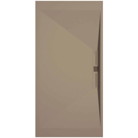 Receveur de douche Moka, finition Lisse Stone SIDE, grille de couleur - 120 x 90 cm