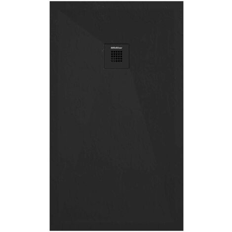 Receveur de douche noir ardoise Stone Plus, grille de couleur - 120 x 70 cm
