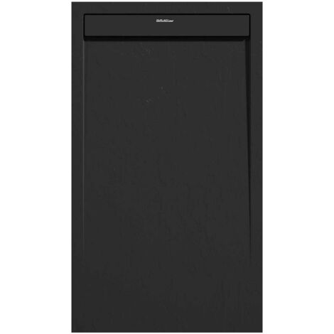 Receveur de douche Noir, finition Ardoise Stone SMART, grille de couleur - 80 x 70 cm