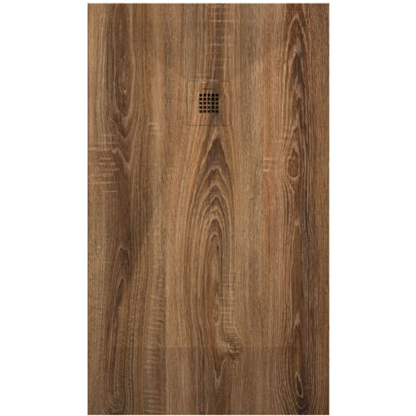 Receveur de douche Noyer, finition Lisse Stone 3D, grille de couleur - 160 x 90 cm