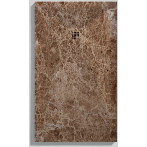 Receveur de douche Oasis brun clair , finition Lisse Stone 3D, grille de couleur - 160 x 90 cm