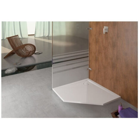 Receveur de douche pentagonal MUNA ultraplat m AR 1000x1000x30mm blanc