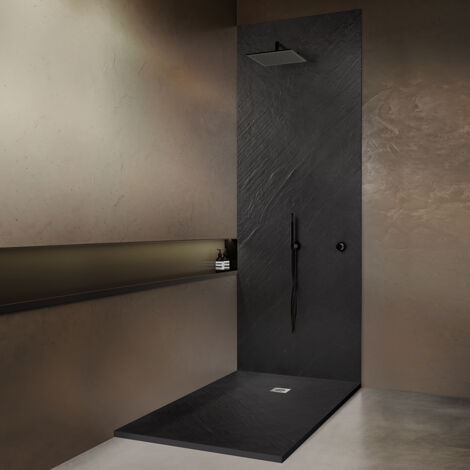 Receveur de douche pierre naturelle graphite noir 120x80 cm