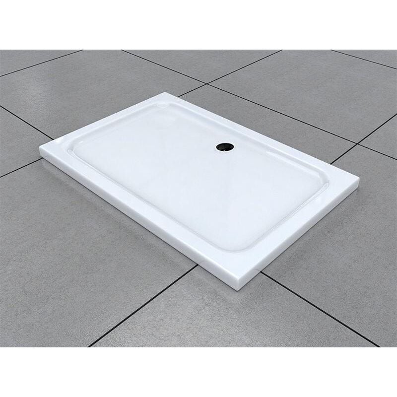 Buylando - 140x90 cm Rectangle receveur de douche plat en acrylique