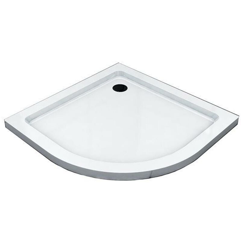Glaszentrum Hagen - Receveur de douche plat 'Acryla' 100x100x5 cm blanc - quart de cercle - rayon 55