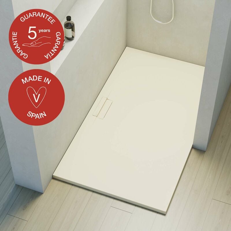 Receveur de douche Poalgi extraplat, blanc marfil, L.90 x l.180 cm, série Shile