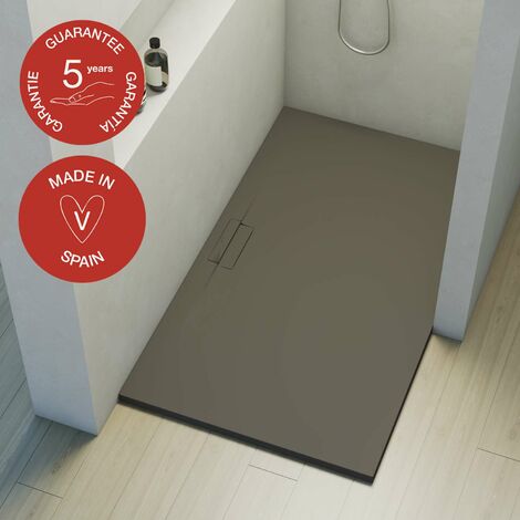 Receveur de douche Poalgi, extraplat, gris tundra, L.90 x l.180 cm, série Shile