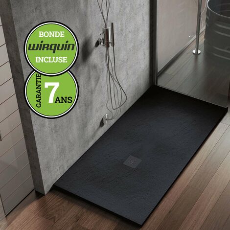Receveur de douche Poalgi, extraplat, noir anthracite, L.80 x l.80 cm, série Hos's