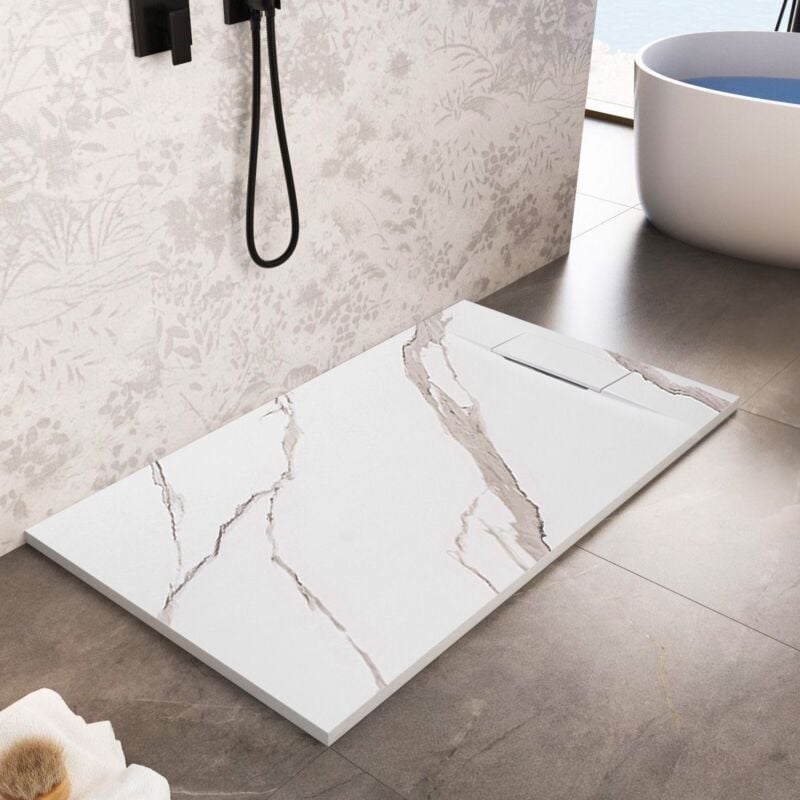 Receveur de douche REA bazalt carrara white 90x120