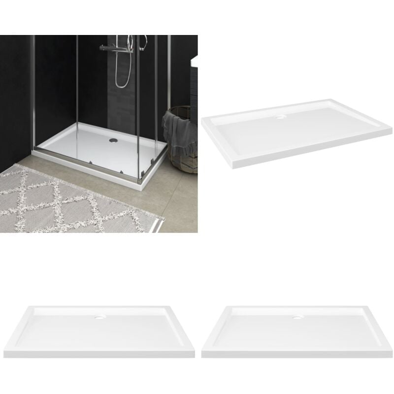 Vidaxl - Receveur de douche rectangulaire abs Blanc 80x110 cm - receveur de douche - receveurs de douche - Home & Living - Blanc