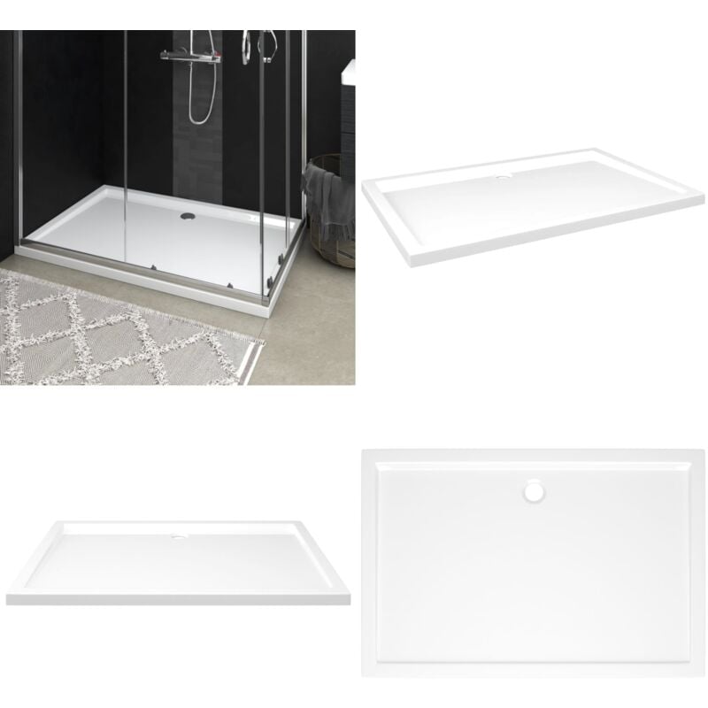 Vidaxl - Receveur de douche rectangulaire abs Blanc 80x120 cm - receveur de douche - receveurs de douche - Home & Living - Blanc