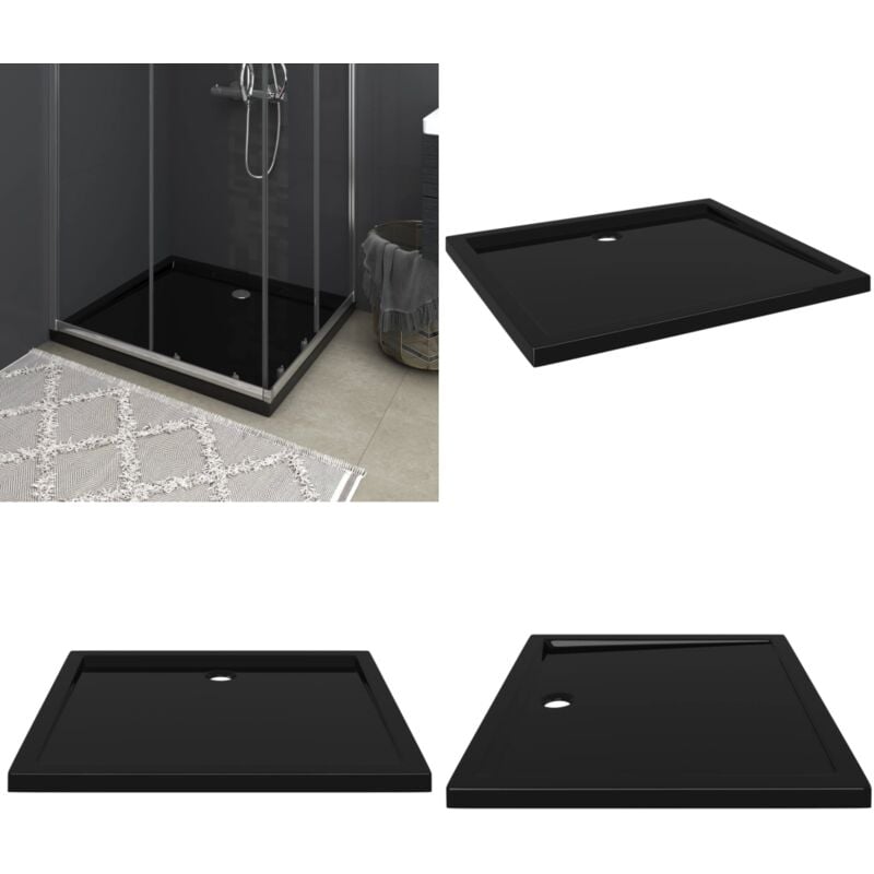 Receveur de douche rectangulaire ABS Noir 80x90 cm - receveur de douche - receveurs de douche - Home & Living